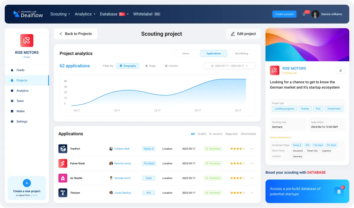 Dealflow app preview